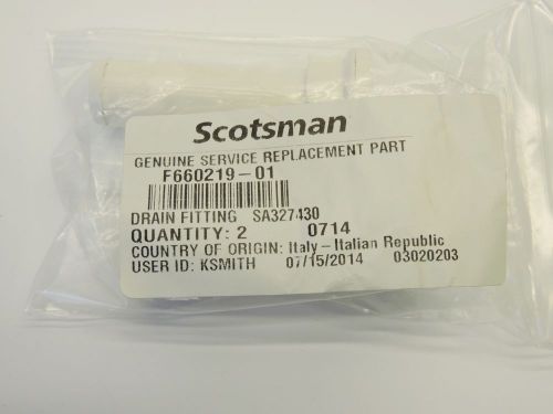 Lot of 2 scotsman f660219-01 drain fitting genuine oem new for sale
