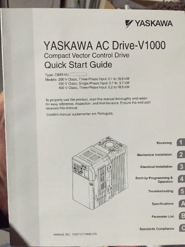 Yaskawa v1000 vector control drive for sale