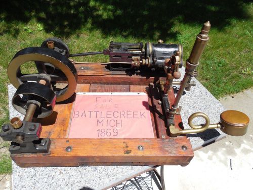 C1869 battle creek machinery co.live steam mill engine w/ whistle&amp;governor runs for sale