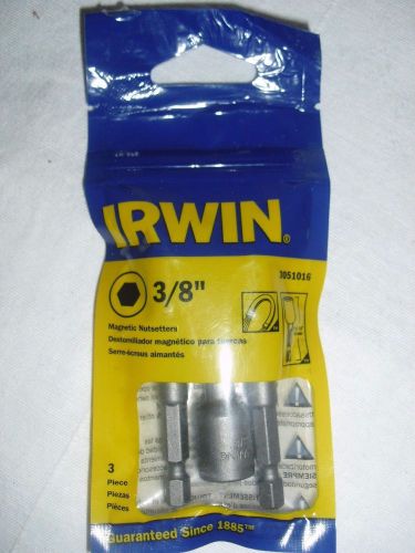 New In Package Irwin #3051016, 3 pack, Magnetic Nutsetter 3/8&#034; x 1/4&#034; Hex