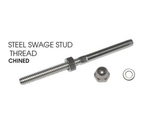 Stainless steel end fitting for cable railing system - for 3/16&#034; cable (qty 24) for sale