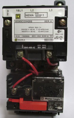 SQUARE D 8536SCO3H20S NEMA 1 SERIES A MOTOR STARTER NEW NO BOX