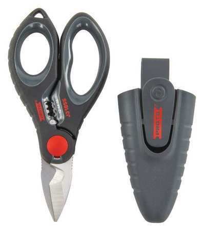 PROTO J318SS Electricians Scissors, Black, 6-7/64in.L