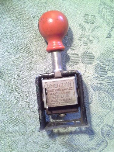 Vintage American Numbering Machine Company Model 100 Patent Pending