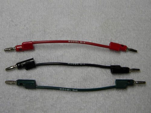 Set of 3, Pomona Banana Plug Patch Cords, B-4, Red,Black, Green, 15 Amp, NEW