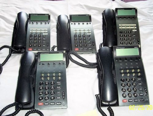 Lot of 5 - NEC Dterm Series E Office Desk 8 Button Phone Telephone DTP-8-1(BK)