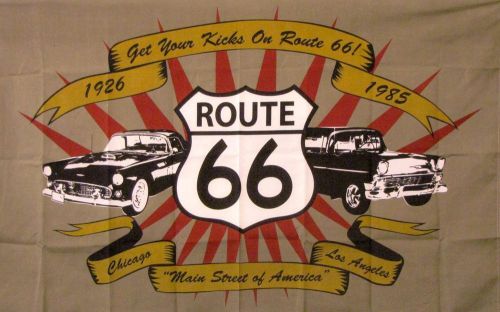 Get Your Kicks On Route 66 Flag 3&#039; X 5&#039; Indoor Outdoor Multi-Color Banner