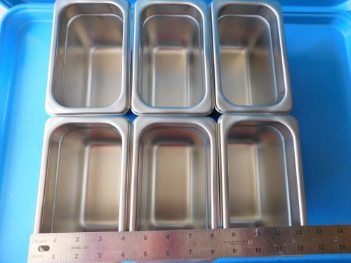 1/9  TH. WARMING PANS, NEW ,&#034;NSF&#034;, QTY. OF 6, STAINLESS STEEL