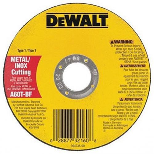 Dewalt Tools 4-1/2&#034; x .045&#034; x 7/8&#034; Metalthincut-off Wheel Type-1