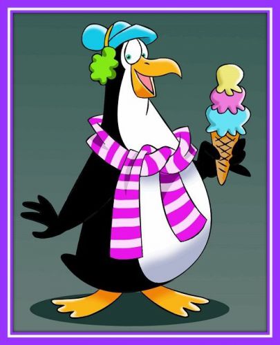 30 Custom Ice Cream Time Penguin Personalized Address Labels