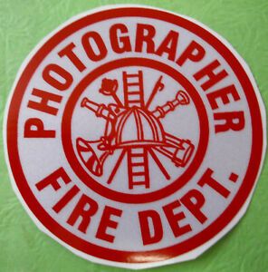 PHOTOGRAPHER 3&#034; CIRCLE  WHITE &amp; RED REFLECTIVE DECAL STICKER