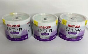 Lot Of 3 New MAXELL DVD+R 50 Packs Recordable Discs 16x Speed 120 Mins 4.7 Gb