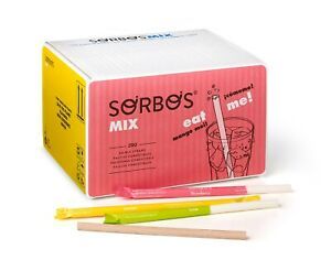 Sorbos Edible Straws, Flavor Mix Variety, Chocolate, Lemon, Lime, Strawberry