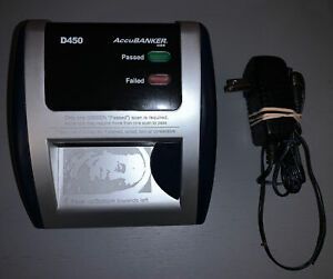 Accubanker D450 Counterfeit Bill Detector Tested, Working - CORD DEFECT - READ!!