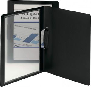 Smead Frame View Poly Report Cover with Swing Clip Side Portrait, Black