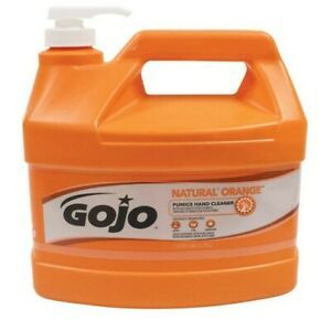 GOJO NATURAL ORANGE Pumice Hand Cleaner, 1/2 Gallon Quick Acting Lotion