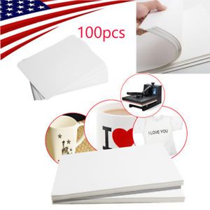 100pc A4 Sublimation Paper Iron On Heat Press Transfer Paper inkjet Print Tshirt