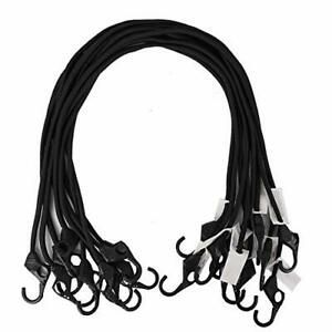 XSTRAP 10PK Bungee Cords 48-Inch Finger-Hole 3-Time Strength Black