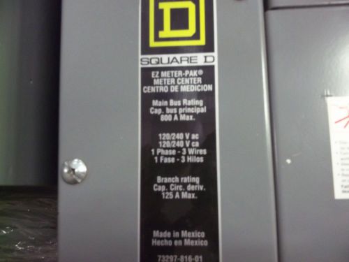 Square D Meter Pak 800A Max 1 Phase 3 Wire
