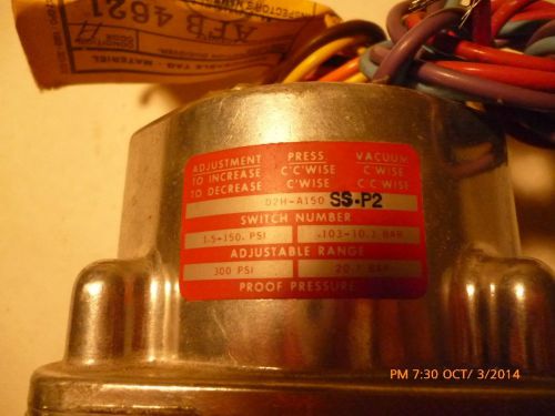 Barksdale vacuum accuated switch, D2H-A150 SSP2, 1.5-150 psi