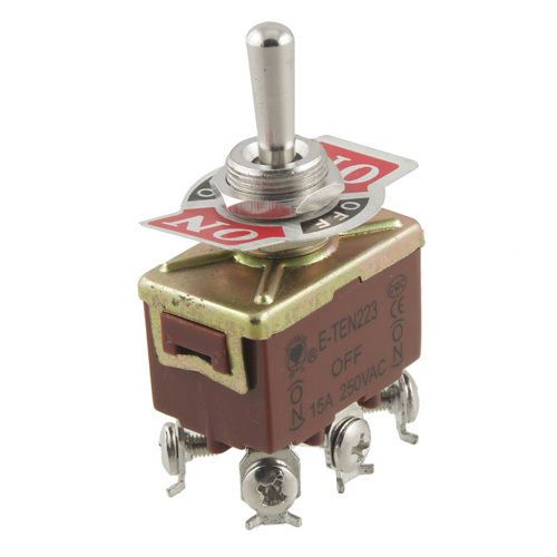 DPDT On/Off/On 3 Position 6 Screw Terminals Momentary Toggle Switch AC 250V 15A