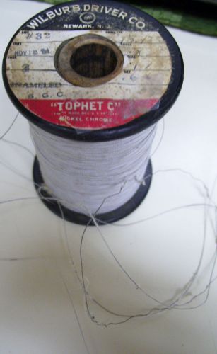 Tophet C Nickel Chrome Cloth Covered Wire, #32, Wilbur B. Driver Co., Vintage