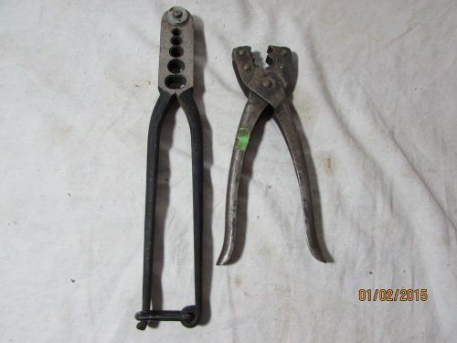 Vintage lot of 2 Klien &amp; Sons and Bernard Wire Crimping Pliers Lineman Tools