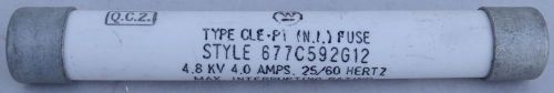 WESTINGHOUSE 677C592G12 FUSE TYPE CLE-PT 4.8 KV 4A 25E Amp 25/60Hz NEW