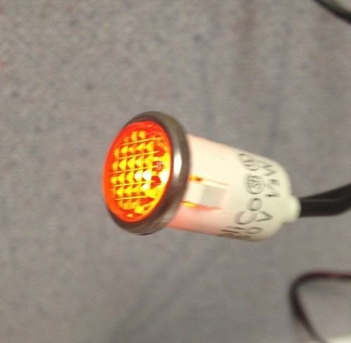 SoLiCo Amber Indicator Light 250v 1/3w Neon 1/2&#034; Mounting Hole