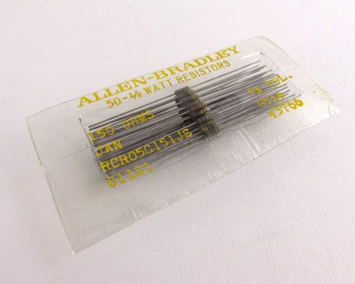 Allen Bradley 50-Pack of RCR05G151JS Carbon Comp Resistors - 1/8W, 150ohm, 5%