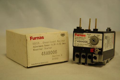 Furnas 48ah006 overload relay us 15 range 0.38-0.62 amps for starter new in box for sale
