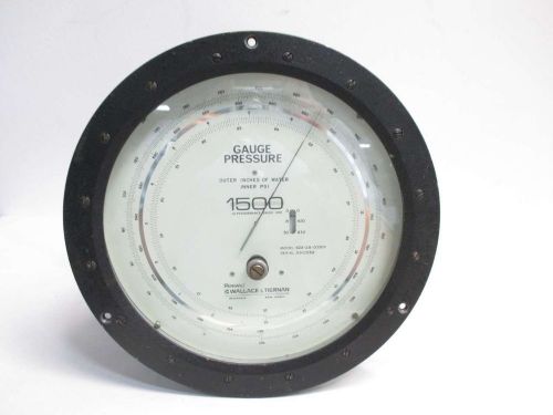 Wallace &amp; tiernan 62a-2a-0030y 0-420in-h2o 9 in pressure gauge d434306 for sale
