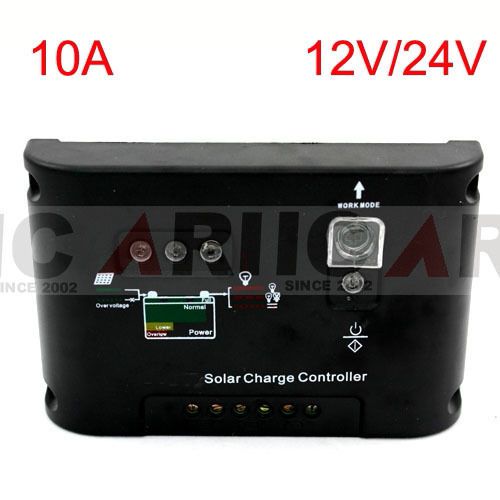 10A 12V/24V PWM Solar Street Light Panel Charge Controller Regulator Auto switch