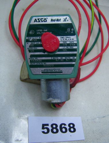 (5868)B Asco 8320G13 Valve 1/8&#034; 110/120V 150 Psi Air/Gas 125 Water/Lt Oil