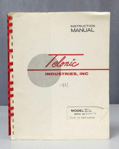 Telonic Industries Model SH-1/SH-1M Plug In Oscillator Instruction Manual
