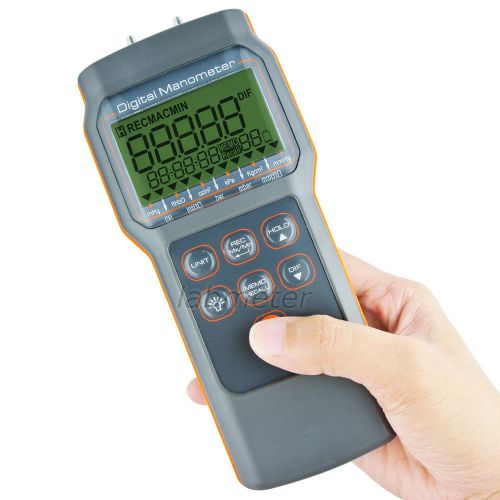 New digital manometer w/ 15.000psi portable gauge &amp; differential pressure meter for sale