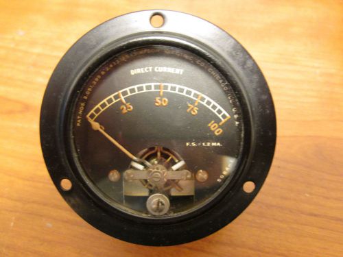 Vintage simpson electric co.direct current panel meter 5084-1  2.50&#034; nos in box for sale