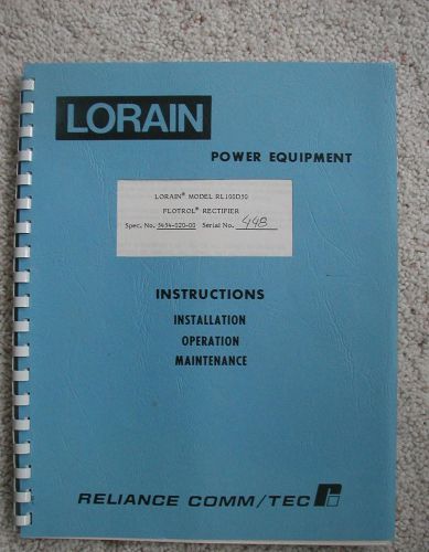Lorain Model RL100D50 Flotrol Rectifier Instruction Manual