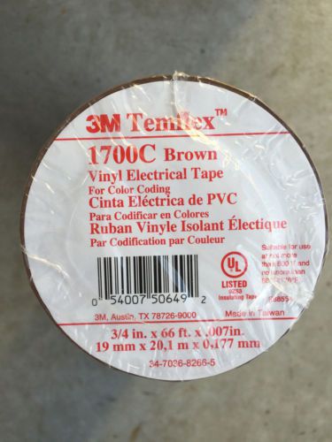 3M Electrical Tape (100 Rolls) - Temflex 1700C Brown 3/4&#039; x 66&#039;  *Brand New*