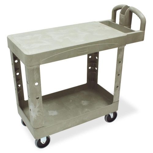 Rubbermaid Flat Shelf Utility Cart - 2 Shelf - 500 lb Capacity - Beige