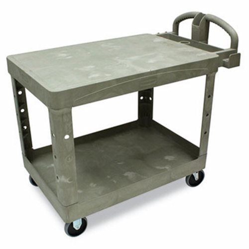 Rubbermaid Flat Shelf Utility Cart, 2-Shelf, 26 x 44 x 33-1/3, Bei (RCP452500BG)