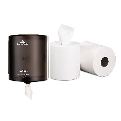 Georgia Pacific SofPull Centerpull Paper Towel Dispenser Translucent Black
