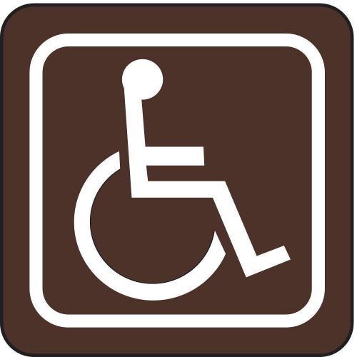 Handicap Sign, 3 x 3In, WHT/BR, ACRYL, SYM UVOS1036