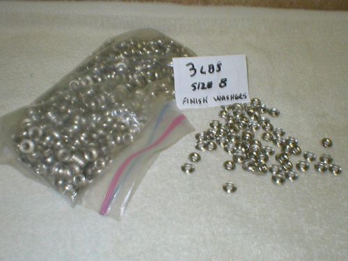 #8 ** COUNTERSUNK/CUP Nickel Plated Finishing Washers  Qty: 3 pounds