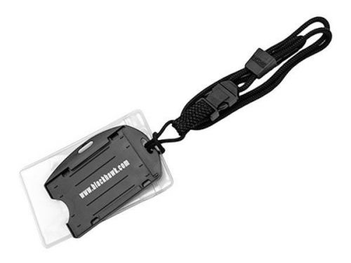 Blackhawk cia neck lanyard for cac card/id w/ 2 sided smart card holder 90id03bk for sale