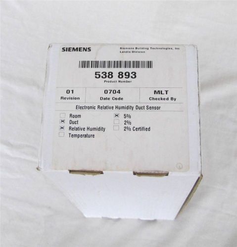 Siemens electronic relative humidity duct sensor part number 538-893 for sale