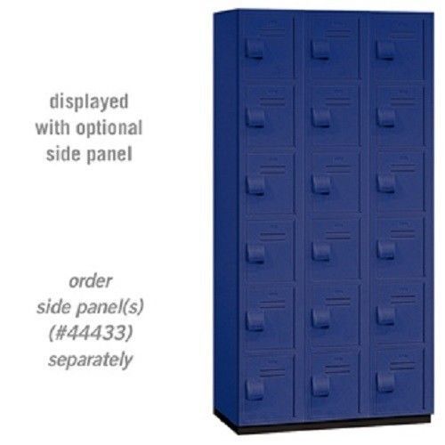 Six tier box style plastic locker - 3 wide - 18 lockers - blue - 46368blu for sale