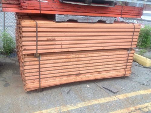 94&#034; x 3&#034; Orange Teardrop Pallet Rack Beams: Used and in Great Condition**