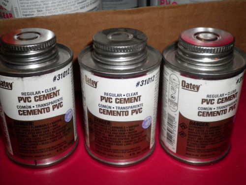 New 3 Oatey 4 oz cans regular clear  PVC cement