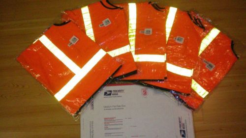 5 PACK BRAND NEW FACTORY SEALED REFLECTIVE SAFETY VESTS - ANSI CLASS 2 GARMET
